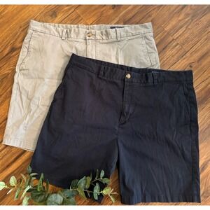 LOT OF 2 Vineyard Vines Mens Breaker Shorts 40 Gray Navy Blue 8" Inseam Chino